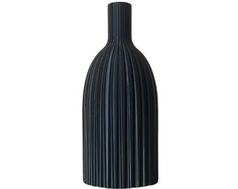 Hoge zwarte vaas voor droogbloemen 3D-geprint woondecoratie
