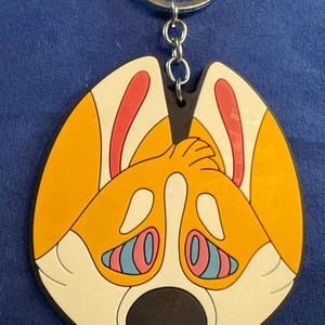 Porte-clés Hypno Corgi en caoutchouc
