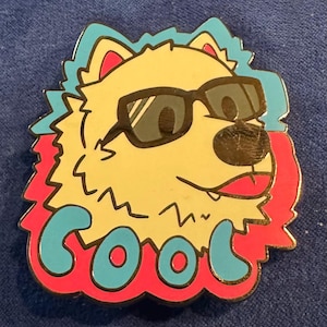 Cool dog neon Enamel pin