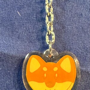 Pomarańczowy breloczek Shiba Inu w kształcie mini akrylu