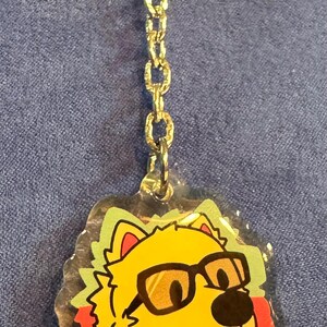 Cool dog neon mini acrylic keychain