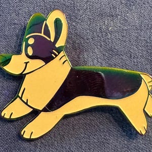 Rainbow corgi Enamel pin