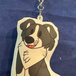 Border collie Plush keychain