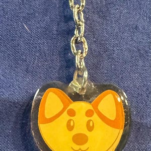 Mini porte-clés en acrylique Shiba Inu Popsicle crème