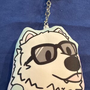 Cool dog pastel Plush keychain