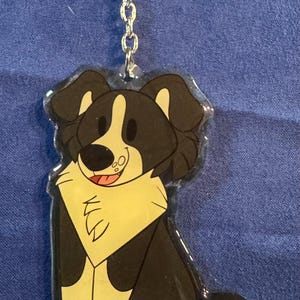 Porte-clés en acrylique border collie