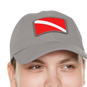 Boné de mergulho personalizado com nome e etiqueta de couro | Boné com a bandeira da SSI | Boné de mergulhador unissex | Personalizado
