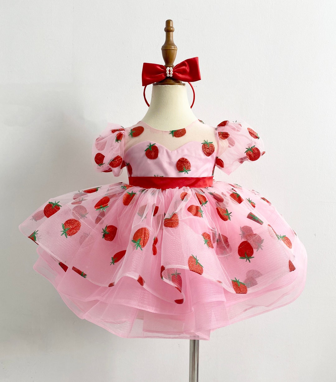 Baby Girl Mid Season Dress In Terry Stuff Red Color Just Be Glam main image 0