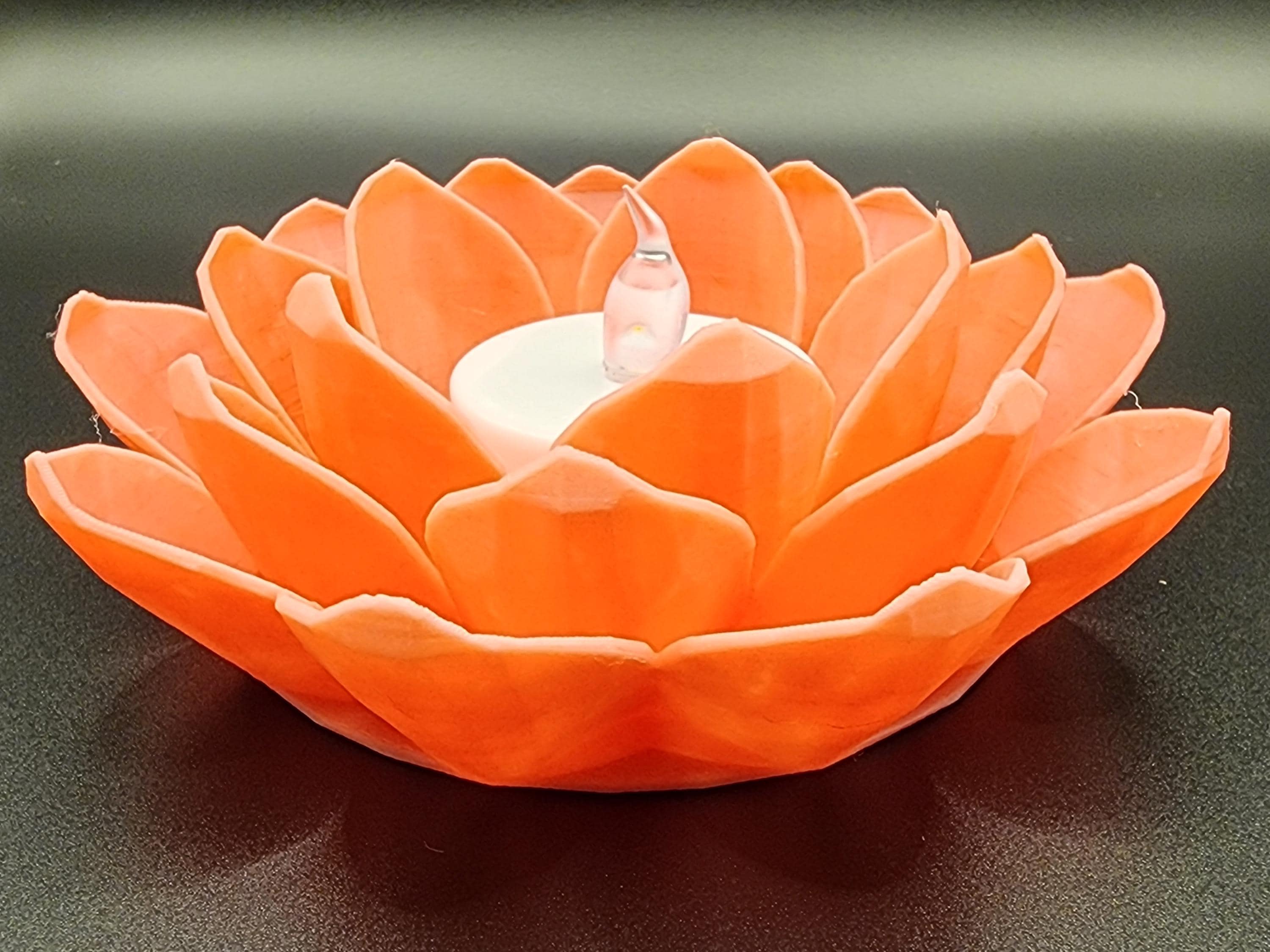Lotus Flower Flameless Tea Light Candle Holder