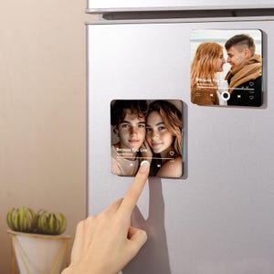 Custom Music Fridge Magnet Personalised Photo Song Music Magnet for Couple, Music Gift for Him/Her, Gifts for Wedding Anniversary Birthday