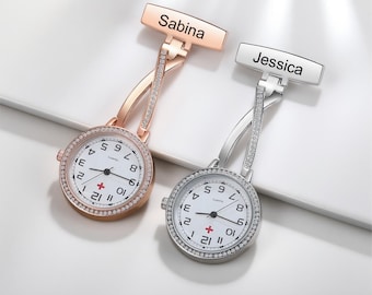 Personalisierte Krankenschwester Taschenuhr, benutzerdefinierte Name Krankenschwester Uhr, Clip auf Uhrenanhänger, Geschenk für Krankenschwestern Doktor, Krankenschwester Graduierten Geschenk