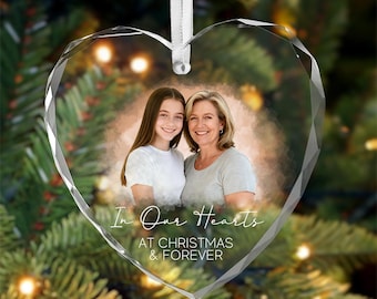 Custom Photo Memorial Ornament, Personalized Christmas Keepsake Ornament, Glass Sympathy Ornament, Loss of Gift, Christmas Gifts
