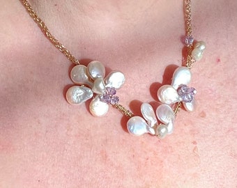 Freshwater Pearl Orchid necklace