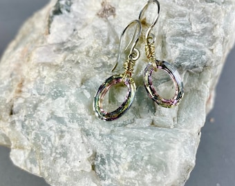 Cosmic oval dangle earrings