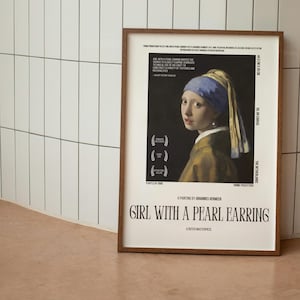 Girl with a Pearl Earring Johannes Vermeer DIGITAL Download Printable Wall Art Print, Vintage Johannes Vermeer Exhibition Poster Movie Style