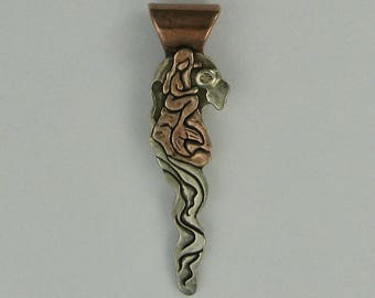 Mermaid wave pendant yellow sapphire sun copper and white copper DTPD
