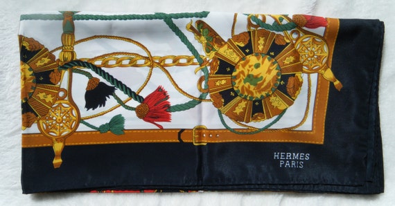 Classic 80s Hermes Scarf Wrap Large - 34" (86cm) … - image 5