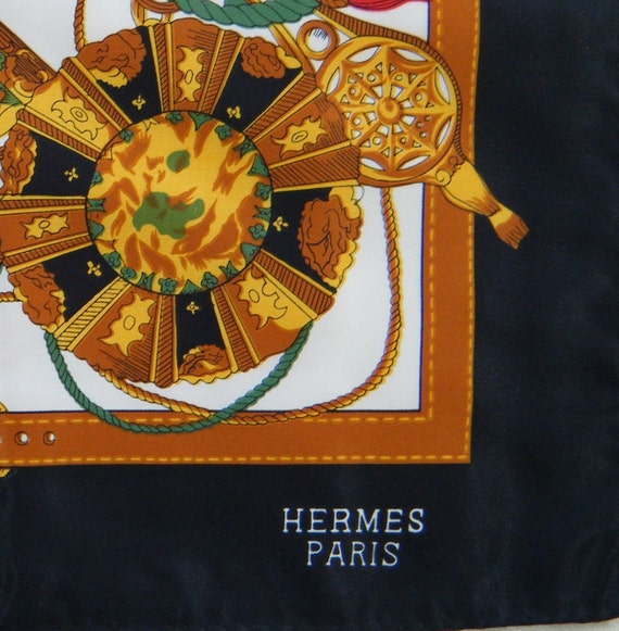 Classic 80s Hermes Scarf Wrap Large - 34" (86cm) … - image 6