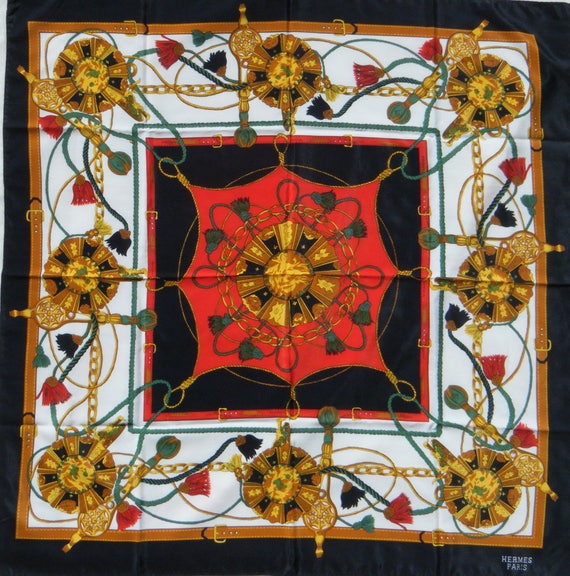 Classic 80s Hermes Scarf Wrap Large - 34" (86cm) … - image 1