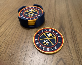 Denver Nuggets Coasters (Set of 4 Coasters and 1 Holder)
