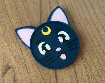 Anime Moon Cat Coaster Set, Resin Drink Coasters