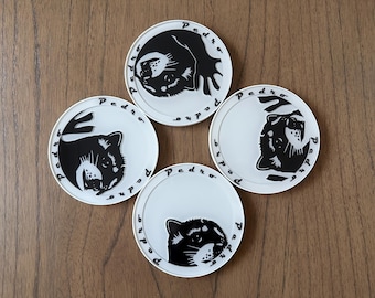 Pedro Racoon (4 coasters and 1 holder)
