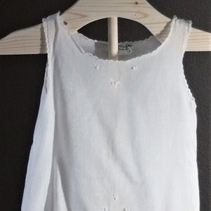Vintage Handmade Philippines Baby Infant Doll Girls Embroidered Sheer Cotton Dress Slip