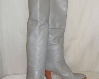 Vintage Womens Dingo BOHO Pirate Cuff OTK Over the Knee Leather Tall Boots Size 8M