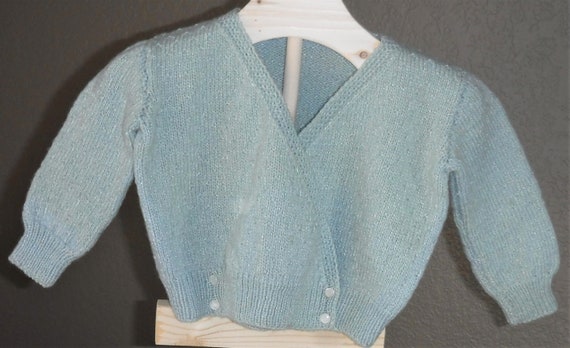 Vintage Baby Infant Doll Girls Sweater Cardigan - image 1