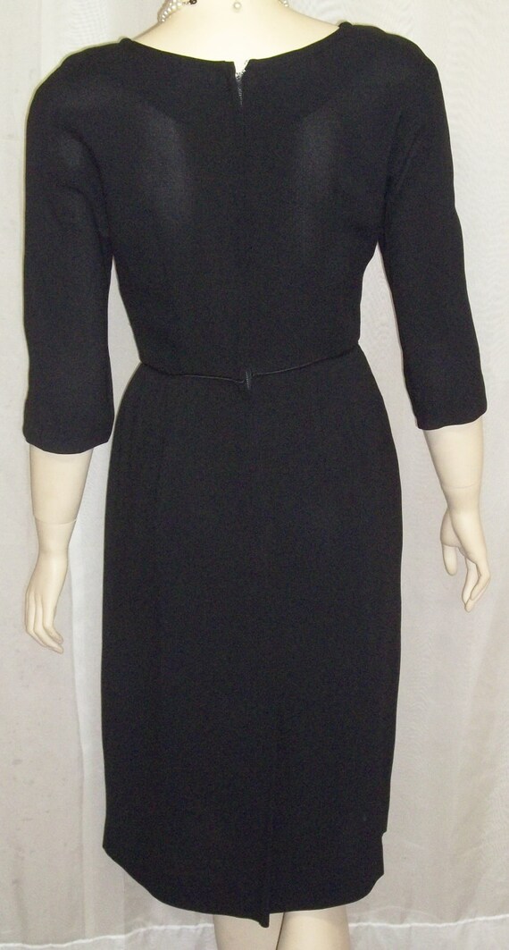 Vintage 1950's Wiggle Black Dress Small Dinah Mit… - image 4