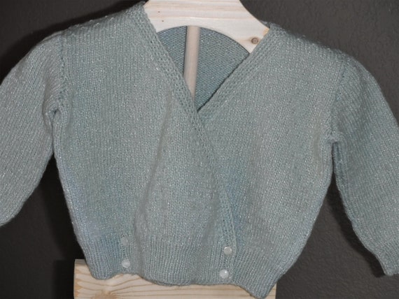 Vintage Baby Infant Doll Girls Sweater Cardigan - image 2