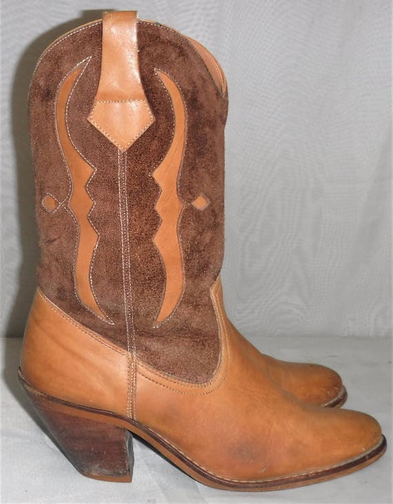 Vintage Tan Brown BOHO Leather Suede Cowboy Weste… - image 5