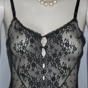 ヴィンテージ ブラック バニティ フェア ヴィクセン ナイロン テディ ロンパー ランジェリー 34