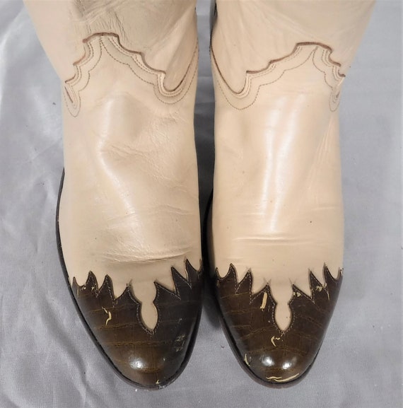Vintage Women's Justin Beige Brown Leather Cowboy… - image 6