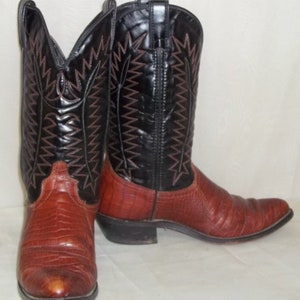 Vintage Aligator Laredo Leather Cowboy Western Boots 9 1/2EE Mens