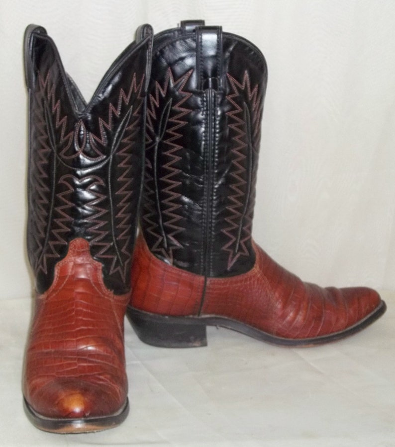 Vintage Aligator Laredo Leather Cowboy Western Boots 9 1/2EE Mens Etsy