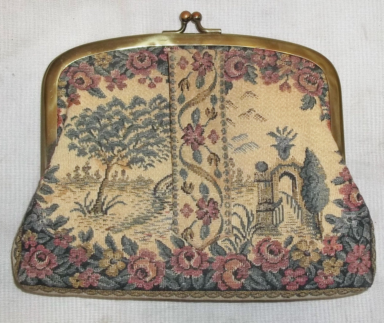 Vintage Petit Point Landscape Scene Tapestry Clutch Purse Bag | Etsy