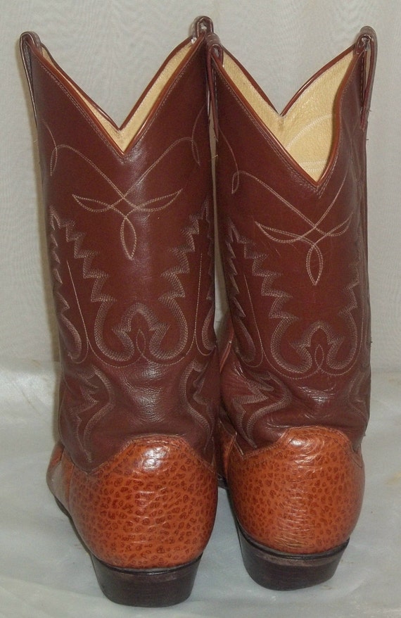 Vintage Mens Leather Sanders Cowboy Western Boots… - image 4