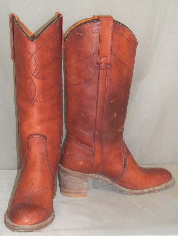 Vintage Miss Capezio BOHO Leather Cowboy Boots Wom