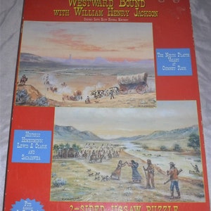 Vintage SEALED NOS Westward Bound William Henry Jackson 2 Sided Jigsaw Puzzle North Platte Valley Lewis & Clark Sacajawea