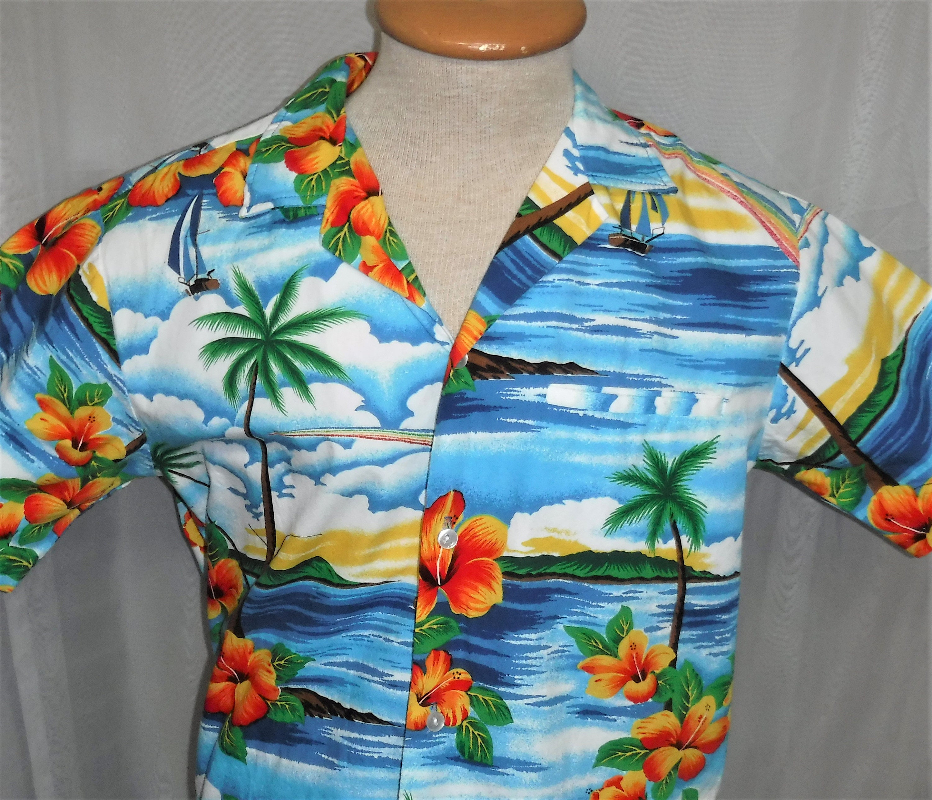Vintage Rai Nani Hawaii Hawaiian Safari 