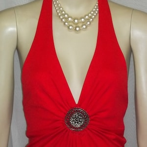 Vintage 1970&#39;s Corky Craig California Halter Maxi Dress Mod Retro