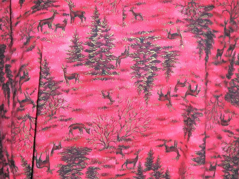 Vintage 1980/'s Christmas Tree Deer Dress Plus Size Maternity