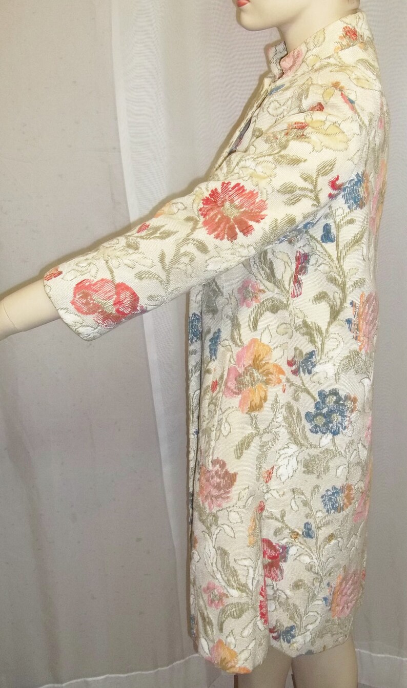 Vintage Tapestry Carpet BOHO Coat Jacket Baroque Floral Small Etsy