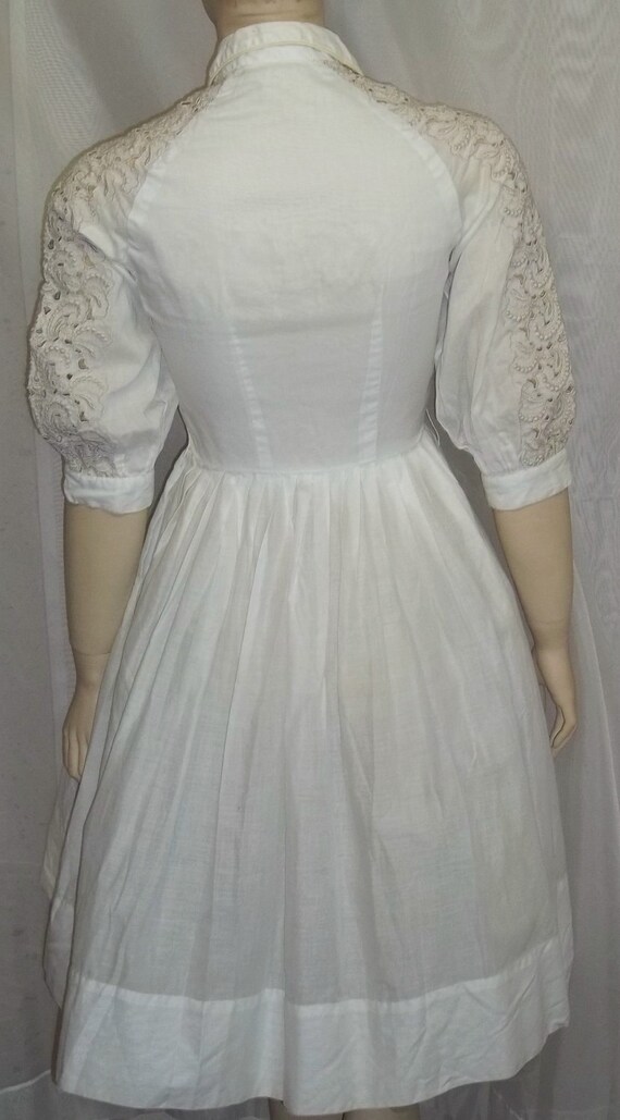 Vintage 1950s 1960s Cotton Career Day Dress Small - image 5