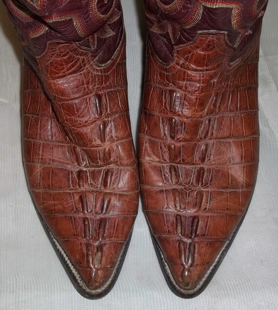 Vintage heren Rudel krokodil lederen Cowboy Western laarzen 8 E Vintage heren Rudel krokodil lederen Cowboy Western laarzen 8 E