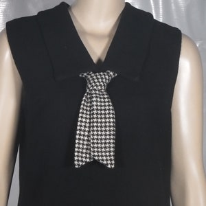 Vintage British Invasion 1960&#39;s Micro Mini Houndstooth Dress Mod Retro Medium Large