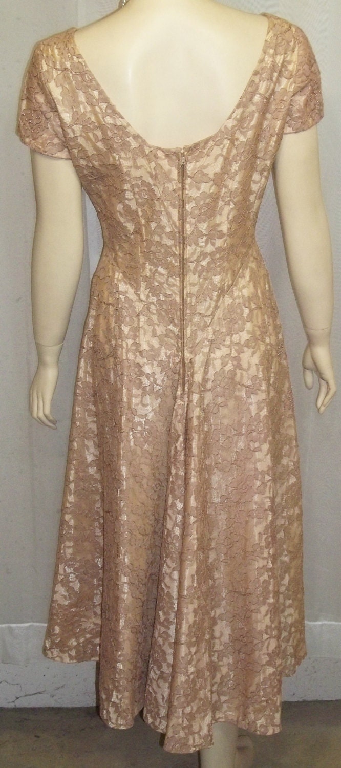 Vintage 1940's Norman Original Lace Overlay Cocktail Dress - Etsy
