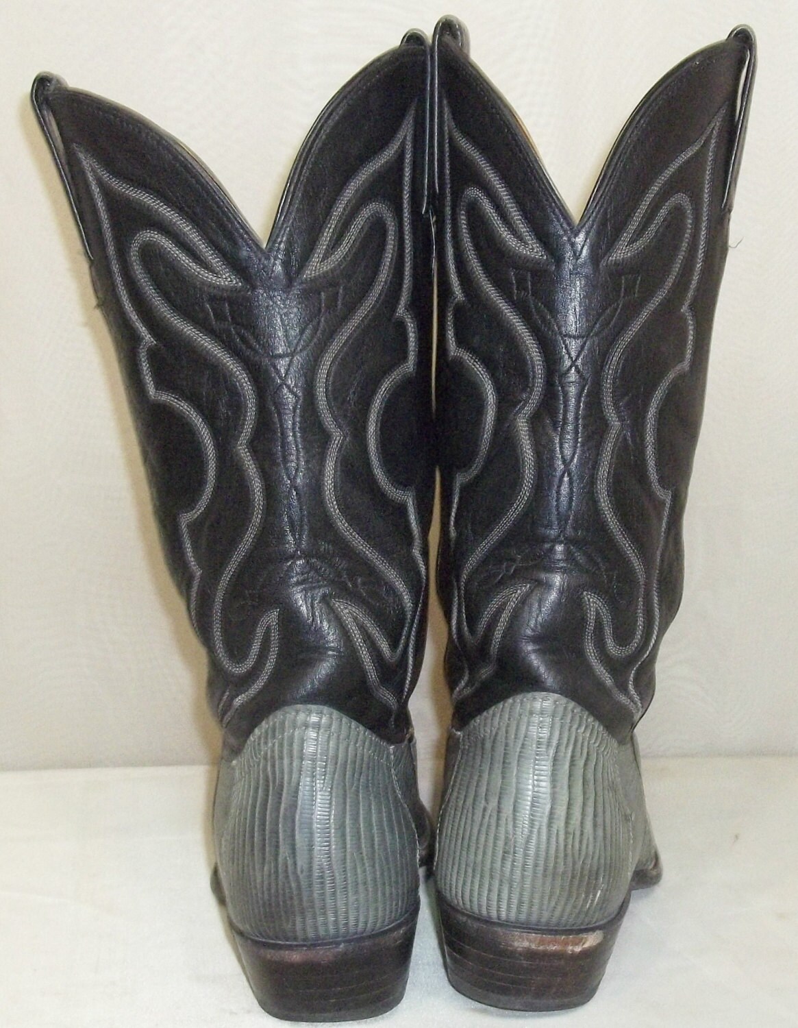 Bottes de cowboy vintage Nocona taille 11 D exotique teju lézard