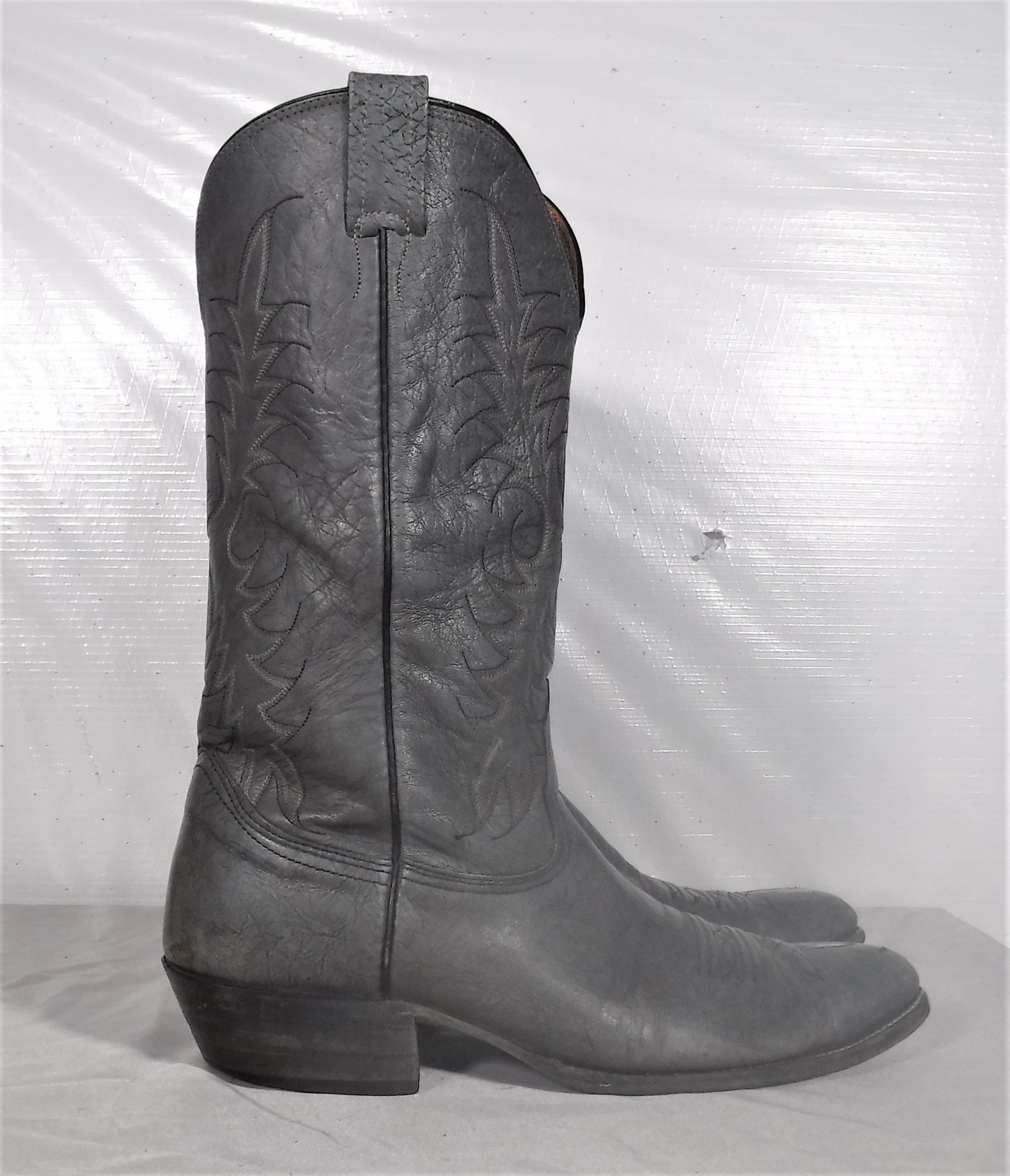 Vintage Men's Nocona Leather Cowboy Western 12 B Gray Grey - Etsy